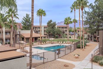 Pool and Sundeck View at Verde Apartments, Tucson, AZ, 85719